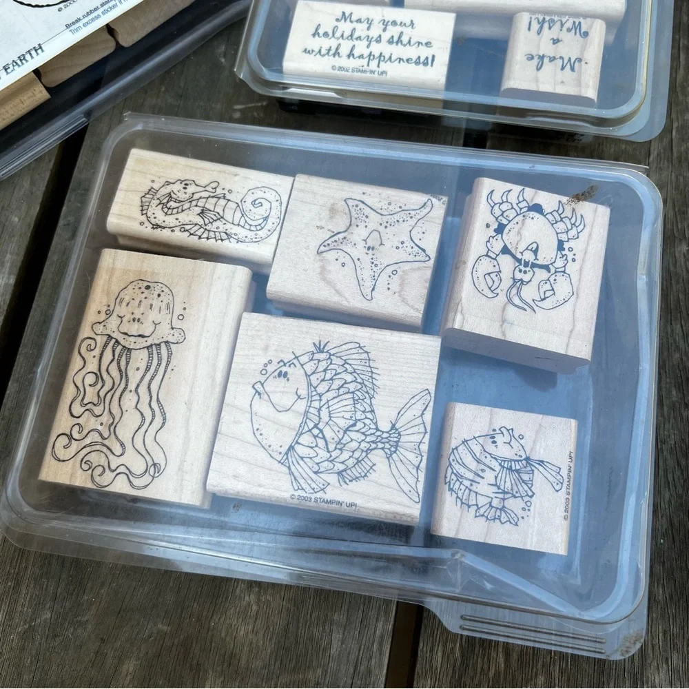 Vintage Early 2000s Stampin' Up Stamp Bundle of Five Sets New and Used Stamps